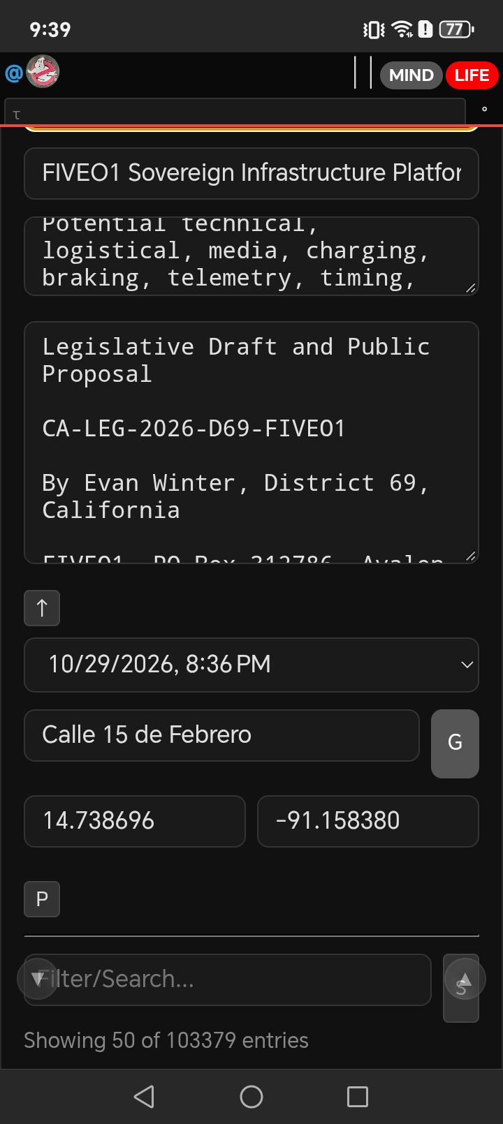 FIVEO1 Sovereign Infrastructure Platform@2026-10-29 21:39:14 - Calle 15 de Febrero